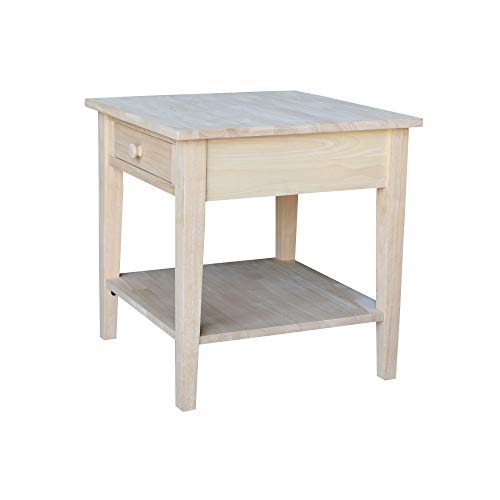 IC International Concepts Spencer End Table, 24 in W x 24 in D x 25 in H, Unfinished IC International Concepts