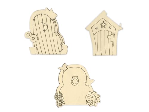 Fairy Gates - Unfinished Laser Cut Out Wooden Shapes for Crafting - Natural Wood - 15 Pieces Forever in Time