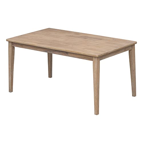 Merax, Natural Wood Wash 6-Piece 60" Wooden Dining Table Set with 4 Upholstered Chairs and 1 Bench,Classic and Traditional Style Merax