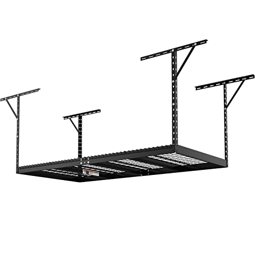 VEVOR Overhead Garage Storage Rack, 4x8 Garage Ceiling Storage Racks, Heavy Duty Adjustable Cold Rolled Steel Racks for Garage Storage, Organization, VEVOR