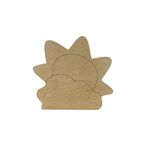 Sun & Clouds, Engraved Shape MDF Wooden Craft, Unfinished Craft, DIY Craft Art, Build-A-Cross Build-A-Cross