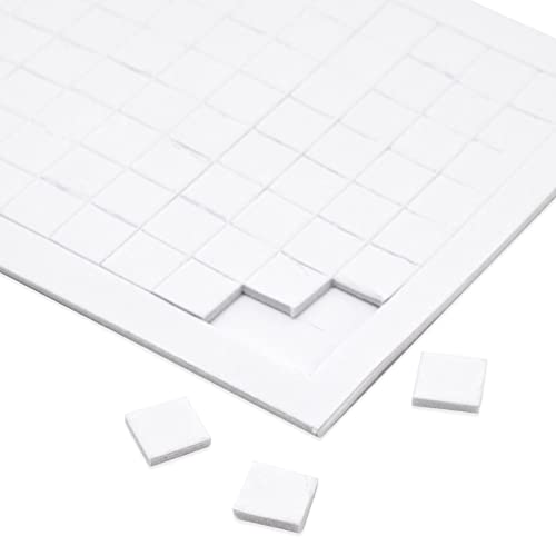 Juvale 12 Pack Small White Adhesive Foam Squares 3D Effect for DIY Crafts, Decoration, Greeting Cards, Scrapbooking, Dual-Adhesive Mounts, Backing Juvale