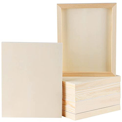 ADXCO 8 Pack Wood Panels 8 x 10 inch Wooden Canvas Board Unfinished Wooden Panel Boards for Painting, Arts, Pouring Use with Oils, Acrylics