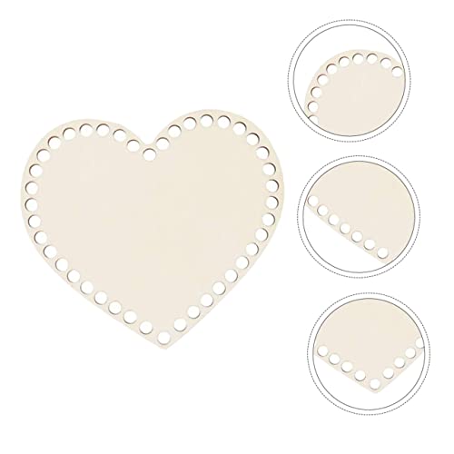 EXCEART 12 PCS Love Wood Chips Wood Crochet Basket Base DIY Wood Knitting Base Wooden Crochet Hooks Wood Purse Crocheting Supplies Bag Bottom Crochet EXCEART