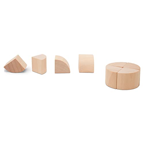 Quarter Circle Wooden Building Blocks Set 1-inch, Pack of 25 Unfinished Wooden Blocks for Crafts & Loose-Parts Play, by Woodpeckers Woodpeckers
