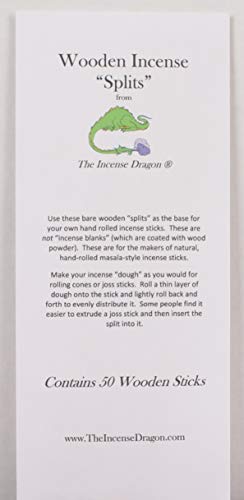 Wooden Splits for Rolling Natural Incense Sticks (50 Sticks) The Incense Dragon