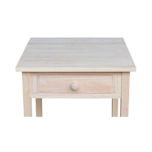 International Concepts Hampton Bedside Table Unfinished IC International Concepts