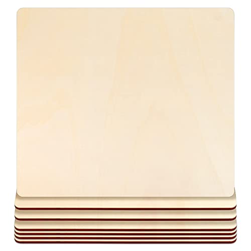 WYKOO Unfinished Blank Square Wood Pieces, 7 Pack 4mm 12 x 12 Inch Craft Wood, Plywood Board Basswood Sheets, Perfect for DIY Projects, Painting, WYKOO