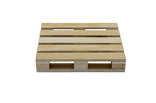 Creative Hobbies 6-Pack Mini Wood Pallet Coasters for Beverages, Hot and Cold Drinks, Mini Building Blocks Stacking, DIY Crafts, 4" x 4" x 11/16" Creative Hobbies