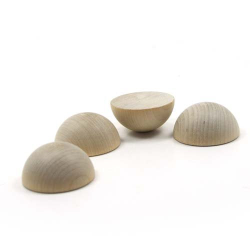 Mylittlewoodshop Pkg of 12 - Split Ball - 1-1/2 inches in diameterand 3/4 inch thick unfinished wood (WW-CPB150-12) Unique Wood Shapes