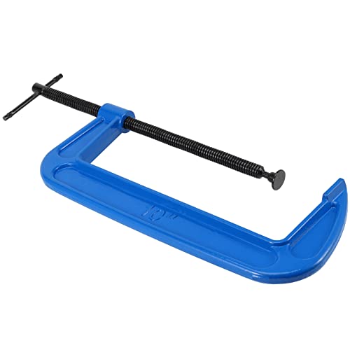 MUKCHAP 2 PCS 10 Inch C-clamp, Malleable Iron Large C Clamps, Heavy Duty G Clamps with 4 Inch Throat Depth, for Woodworking and Metal Workpiece MUKCHAP