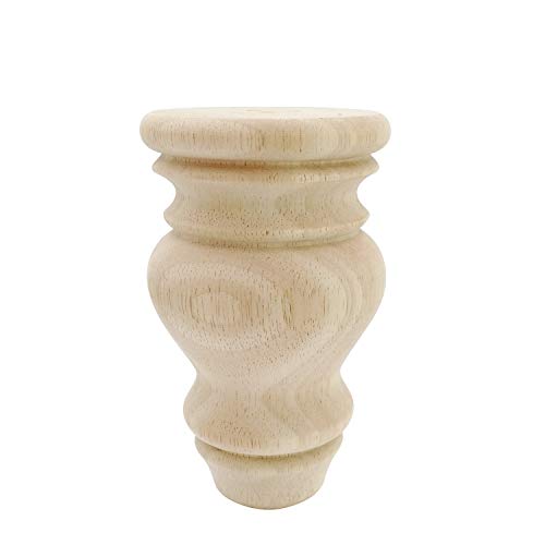 Btibpse 4.7 Inch Wood Furniture Legs Replacement Sofa Couch Chair Ottoman Loveseat Coffee Table Cabinet Feet Unfinished Bun Foot Set of 4 Btibpse