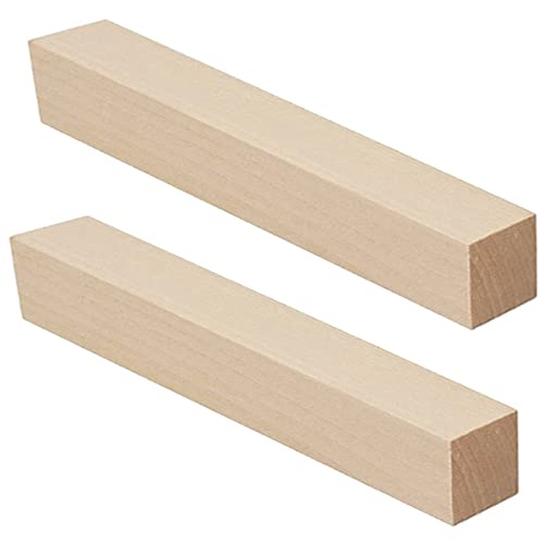 2 Pack Unfinished Basswood Carving Blocks Kit, 12 x 2 x 2 Inch Unfinished Bass Wood Whittling Soft Wood Carving Block Set for Kids Adults Wood PONGJA