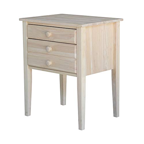 International Concepts Accent Table with Drawers Unfinished IC International Concepts