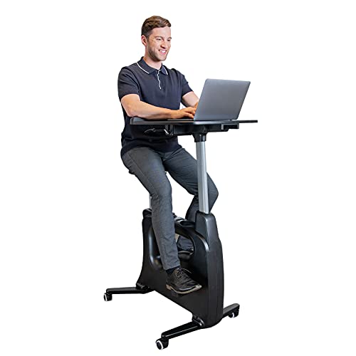 FLEXISPOT Computer Workstation Standing Desk Exercise Bike Home Office Furniture Desk -Deskcise pro(Black) FLEXISPOT