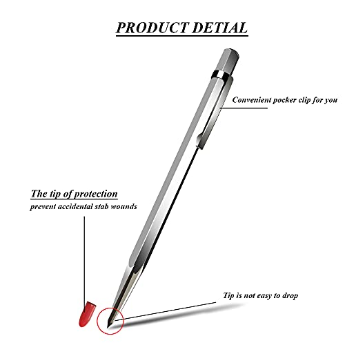 Tungsten Carbide Tip Scriber Marking Engraving Pen for Stainless Steel, Ceramics and Glass Carving (Silver) DUMEALAGR