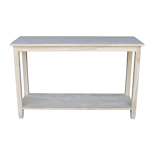 IC International Concepts Solano Console Table, 48 in W x 16 in D x 30 in H, Unfinished IC International Concepts