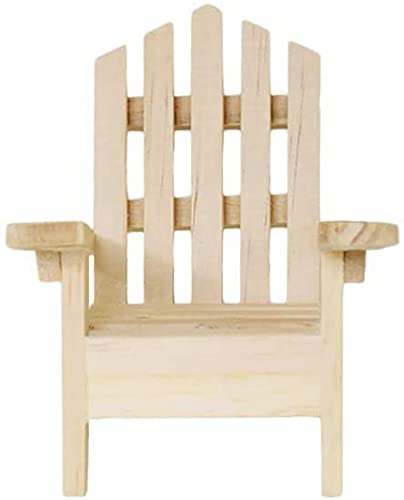 Multicraft Beach Adirondack Chair Miniature Wood for Dollhouses, Displays, Crafting, & DIY - 5 Inches - Set of 4, Brown, Medium Multicraft