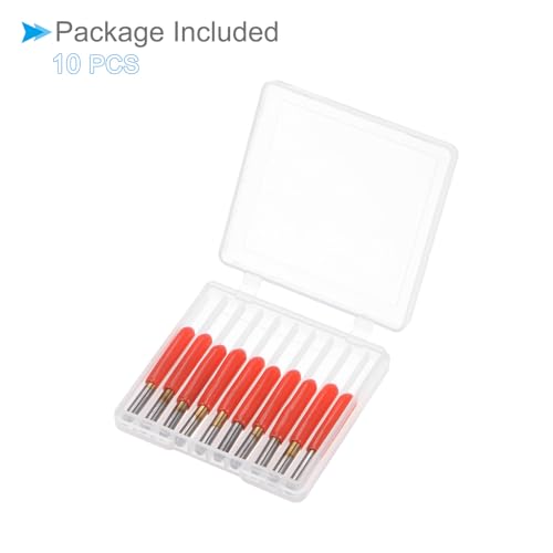 CoCud Engraving CNC Router Bits, 0.1mm (0.004") Tip Width 15 Degree Angle 1/8" Shank Ti-Coated Carbide V Groove Carving Bits - (Applications: for CoCud