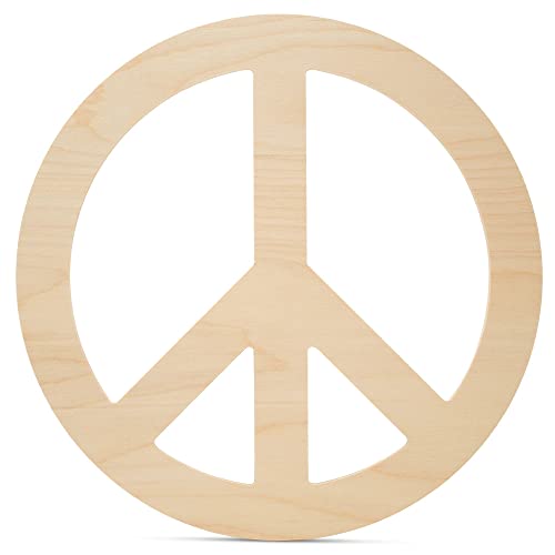 Peace Wood Cutouts 12 x 12-inch, Pack of 3 Unfinished Wood Crafts Blank, Wooden Letter Sign for Crafts & Decor, by Woodpeckers Woodpeckers