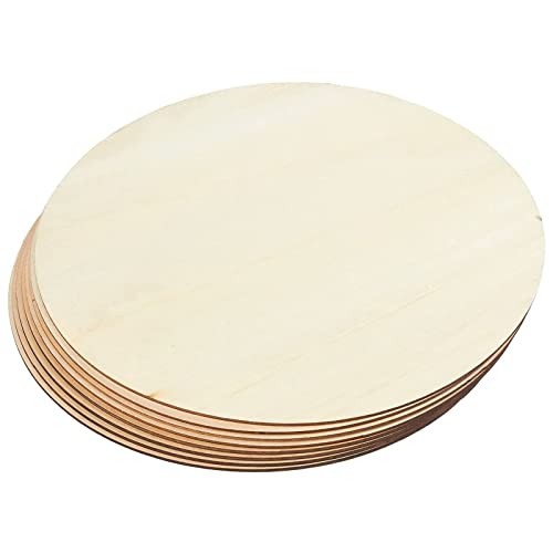 Unfinished Wood Round Circle Cutouts, 12 Inch Wooden Discs for Crafts, Projects, Wood Burning, Painting, Decor (8 Pack) Juvale