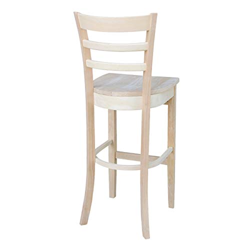 International Concepts Emily Barheight Stool-30 Seat Height Stool, Brown IC International Concepts