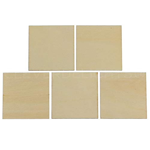 CleverDelights 2 Inch Wood Squares - 100 Pack - 1/16" Thick - 2" Unfinished Craft Pieces CleverDelights