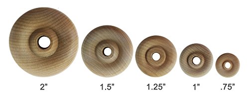 Wood Wheels - 12 Pack with Free Axle Pegs - Made in USA (.75" Diameter) Maple Landmark