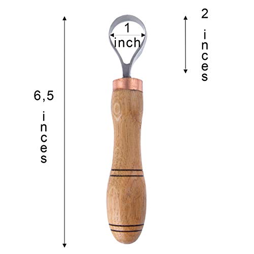 STAMESKY Wood Carving Scorp Knife | Round Carving Tool for Spoons, Bowls, and Cups | Spoon Bowl Carving Tools | Wood Carving for Beginners | Oak Wood STAMESKY