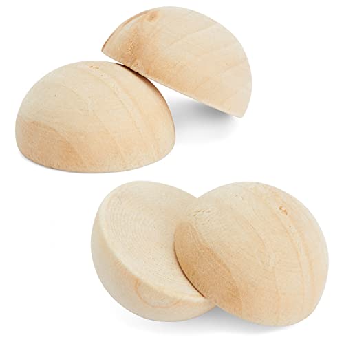 Juvale 100 Pack Half Wooden Spheres for Crafts, 1-Inch Split Wood Balls for Home Decor, Gnome Noses Juvale