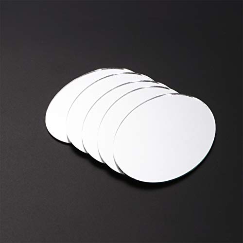 SEWACC Mirror Mosaic Tiles 20pcs Mini Oval Mirrors Craft Mirrors Tiles Women Make Up Mirror Unfinished Mirror Lens Glass Mosaic Tile for DIY Craft SEWACC