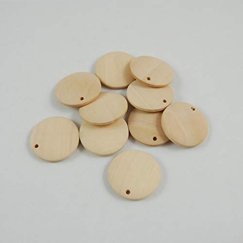 50pcs Unfinished Round Earrings Christmas Baubles Unfinished Wood Cutouts Wooden Flat Chips Craft Wood Slices Wooden Discs Wooden Embellishments SUPVOX