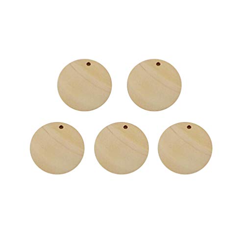 50pcs Unfinished Round Earrings Christmas Baubles Unfinished Wood Cutouts Wooden Flat Chips Craft Wood Slices Wooden Discs Wooden Embellishments SUPVOX
