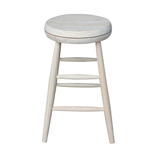 International Concepts Swivel Stool Barstool, 24 inch, Unfinished IC International Concepts