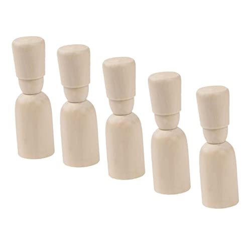 VILLCASE 10pcs Doodle Wooden Man Wooden People Pegs Wood Doll Bodies Woman Peg Doll Supplies Unfinished Peg Bodies Craft Peg Doll Hand-Painted Wooden VILLCASE