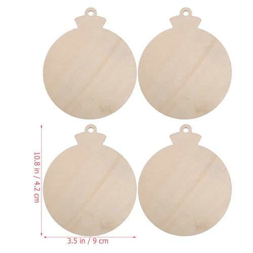 VOSAREA 50pcs DIY Christmas Wooden Hanging Ornaments with Hole Wood Unfinished Cutout Tag Blank Cutouts Natural Wooden Slices for Centerpieces DIY VOSAREA
