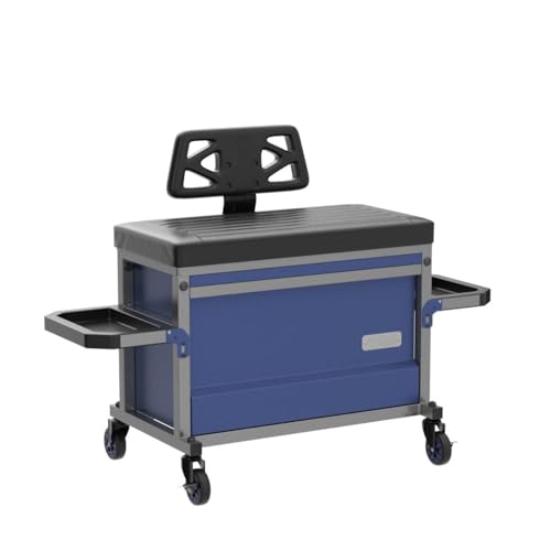 URBANTRANSIT The Beast Heavy Duty Shop Stool with Backrest - 500 Lb Capacity Rolling Stool for the Garage with Tool Storage, Cupholder and 360 Degree URBANTRANSIT