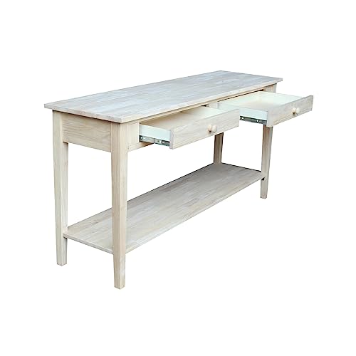 IC International Concepts Spencer Server Extended Length Console Table, Unfinished IC International Concepts