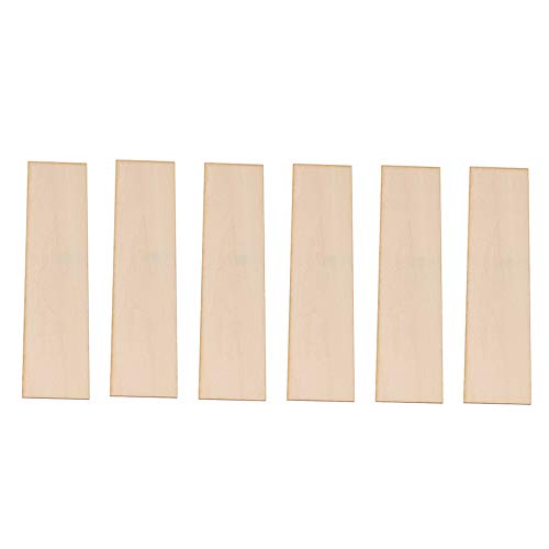 BQLZR 200x50x1.5mm Rectangle Unfinished DIY Paulownia Wooden Sheets for Hand-Made Project Miniatures House Building Architectural Model Pack of 6 BQLZR