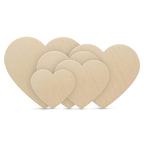 Wooden Heart Cutouts for Crafts 8 inch, 1/4 inch Thick, Pack of 3 Unfinished Wooden Heart Shapes, by Woodpeckers | Great for Valentines Day Crafts & Woodpeckers