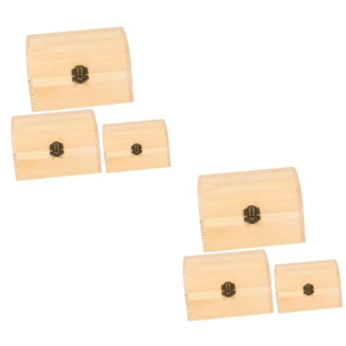 ARTIBETTER 6 pcs wooden box travel jewelry organizer jewelry organizer tray DIY wooden unfinished wooden jewelry case craft storage strawberry decor ARTIBETTER