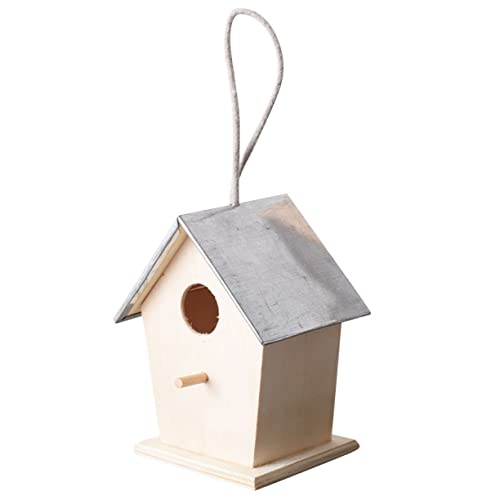 BESPORTBLE Outdoor Bird House Hanging Birdhouse Hummingbird Nest Unfinished Wood Birdhouse Bird Nest Desktop Ornament Birdhouse to Paint Bird Hut BESPORTBLE