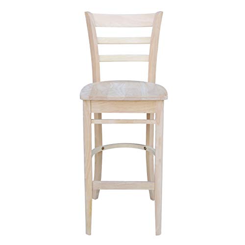 International Concepts Emily Barheight Stool-30 Seat Height Stool, Brown IC International Concepts