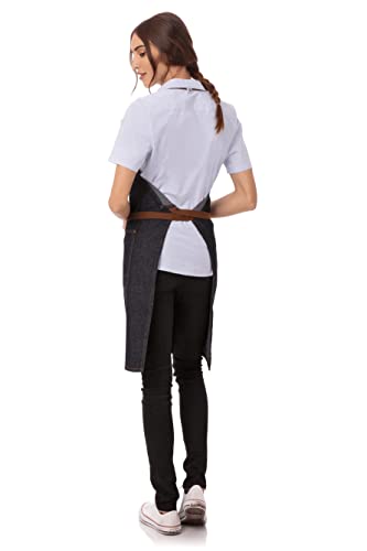 Chef Works Unisex Memphis Bib Apron, Indigo Blue, One Size Chef Works