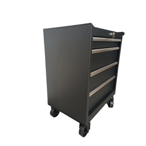 Tool Dorm Storage Cabinet 27Inch Metal Storage Cabinet with 4 Drawer,Rolling Wheel, Cold Rolled Steel, Black Powder Coating, Suitable for Garage, Generic