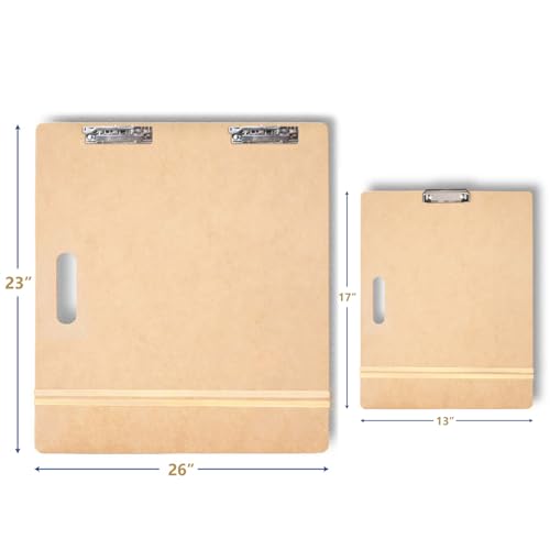 Falling in Art 13X17" & 23X26" Sketch Board Set, Drawing Tote Board for Artists with Sturdy Clip and Rubber Bands, Portable Art Clipboard for Falling in Art