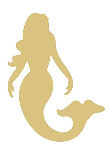Mermaid Cutout Unfinished Wood Summer Beach House Nautical Door Hanger MDF Shape Canvas Style 3 Diverse Woodworking