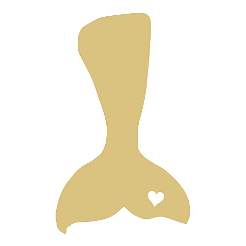 Mermaid Tail Cutout Unfinished Wood Summer Birthday Party Beach House Nautical Door Hanger MDF Shape Canvas Style 7 (6") Diverse Woodworking