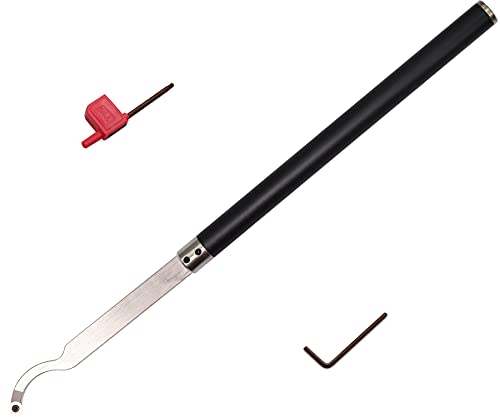 Swan Neck Hollower Carbide Tipped Lathe Chisel Mini Tools Bar Wood Turning Tool Set with Ci3 12mm Round Carbide Insert Cutter for Wood Hobbyist or Asieg Tool