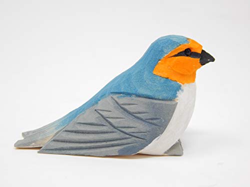 Selsela Barn Swallow Bird Figurine Home Decoration Art Statue Blue Miniature Wood Carved Small Animal Selsela